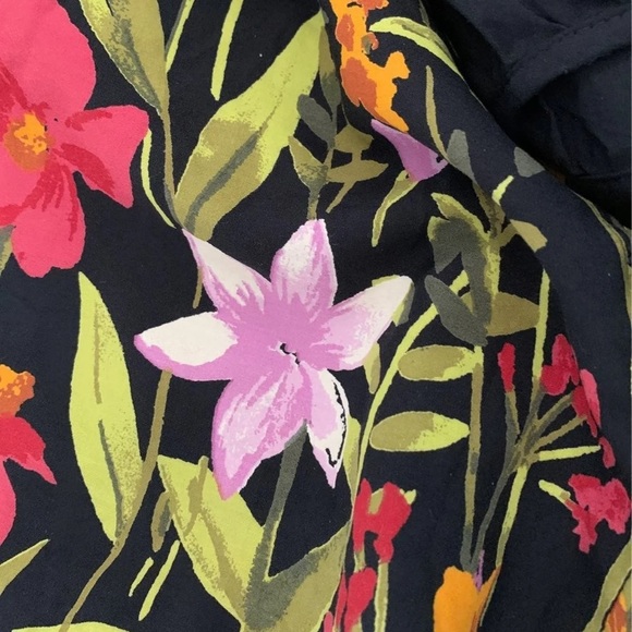 NEW 3x 22w Olive Green Red Gold Wildflower Peasant Sleeve Boho Black Dress - Picture 4 of 6